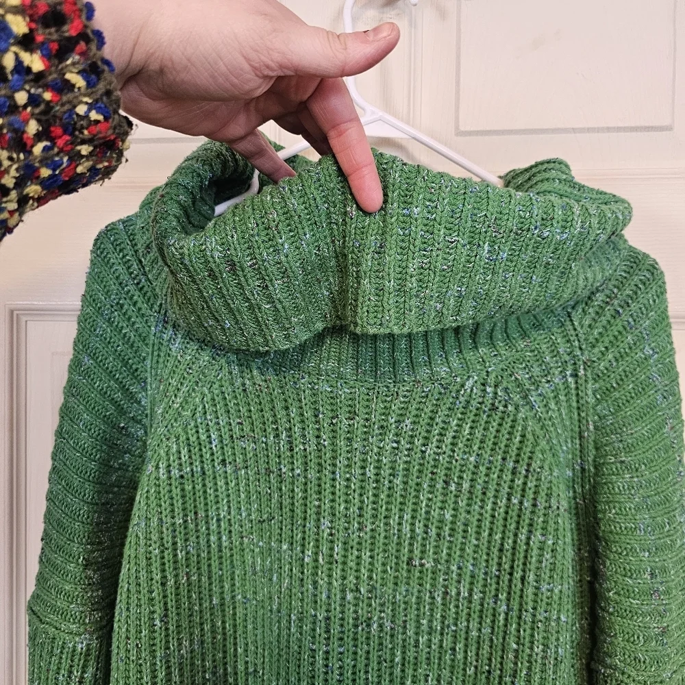 Free People Leo Turtleneck Cowl Neck Knit Sweater Tunic Oversized